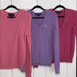 Three Polo Ralph Lauren Sweaters